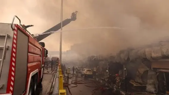 حريق ثكنة عسكرية بطهران