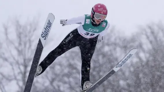 Abigail Strate in Olympic ski jumping